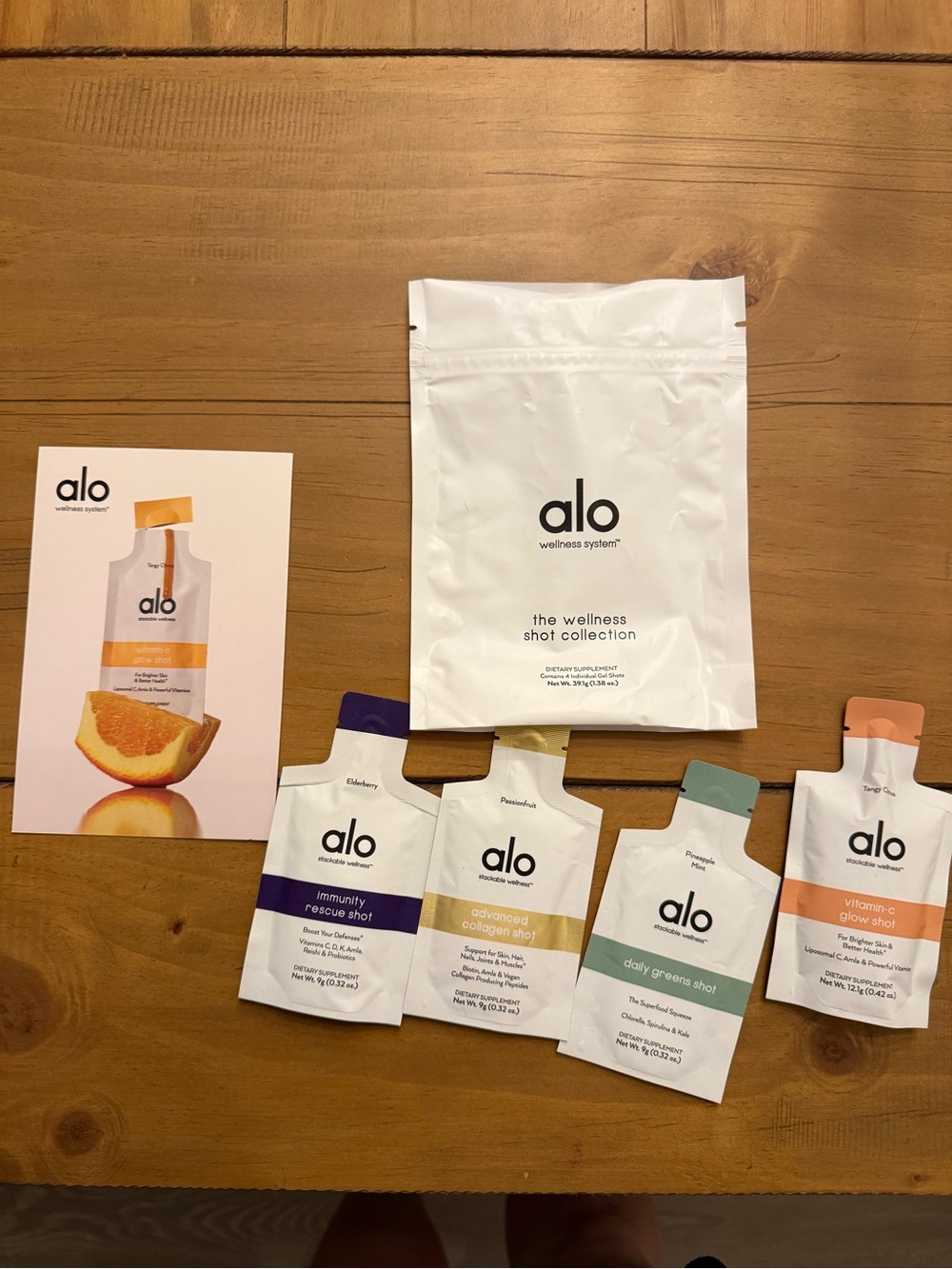 alo Wellness Shot Collection - White Packaging with Multi-Colored Accents